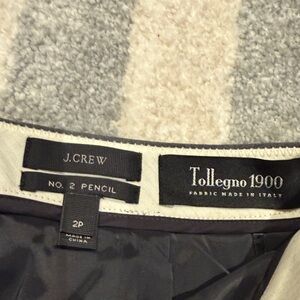 J.Crew Cream and Gray Pencil Skirt